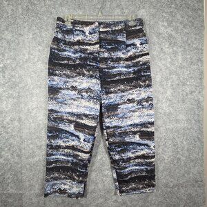 ASOS Women’s Blue Patterned Ankle Pants Size 10 | Cropped Tapered Career Casual